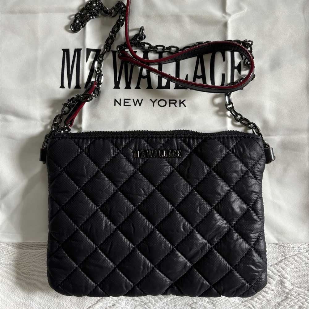 MZ Wallace Ruby-Small Quilted Black Nylon Crossbody